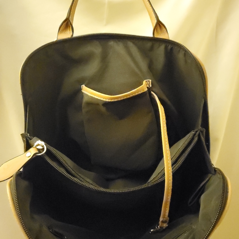 Giani Bernini Saffiano Satchel Minimalist Trendy Black Faux Leather - Picture 3 of 8